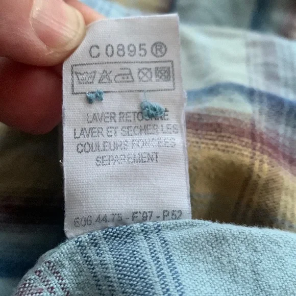 Levi’s Vintage Cotton Plaid Button Down Shirt Made in Portugal Men’s Size Large - Picture 6 of 6